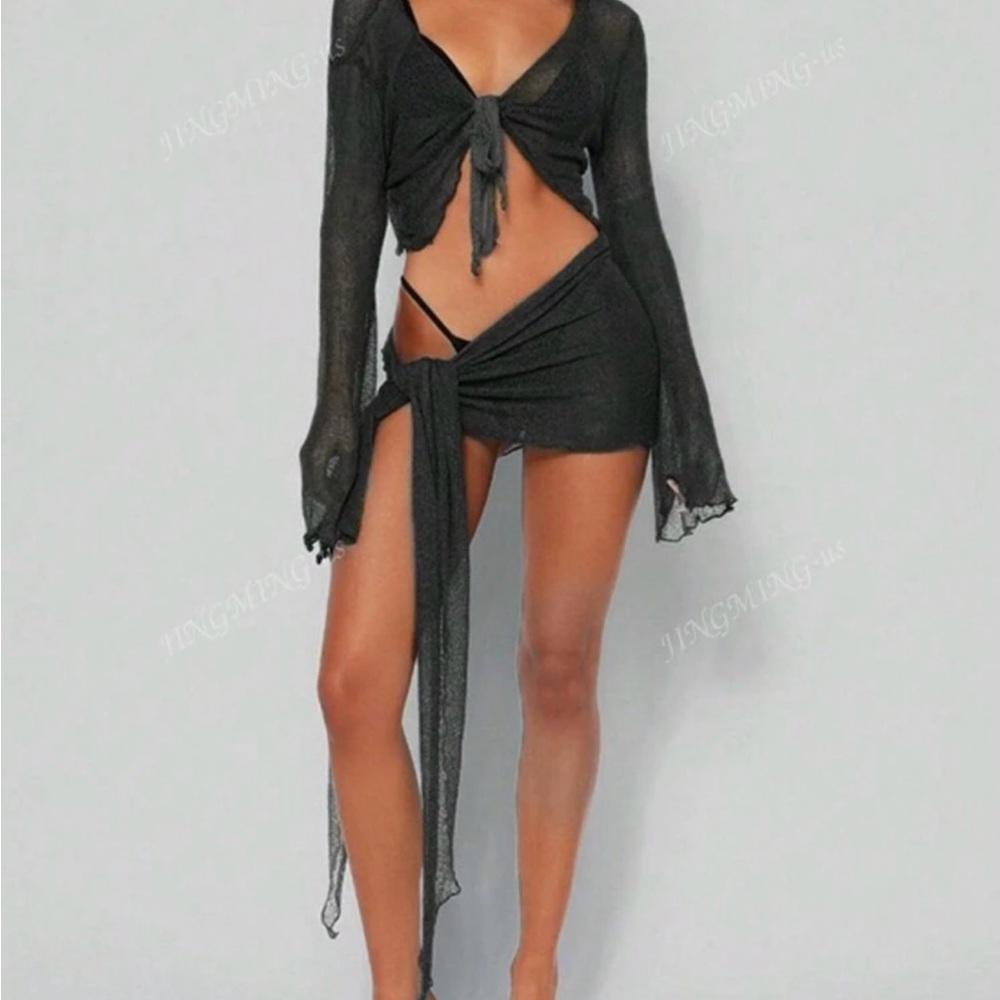 Two piece sheet beach cover up